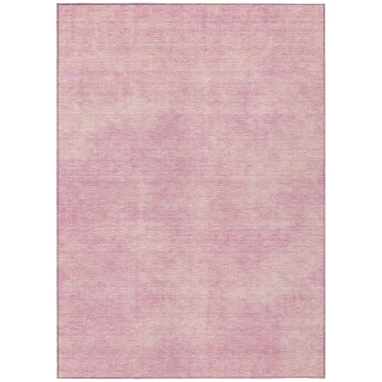 8' X 10' Pink Washable Indoor Outdoor Area Rug