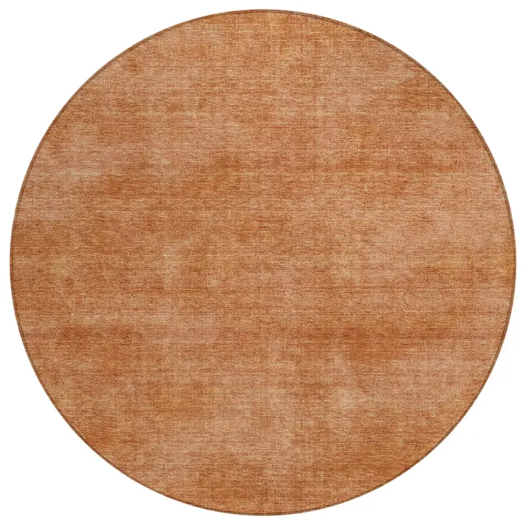 8' Brown Round Washable Indoor Outdoor Area Rug