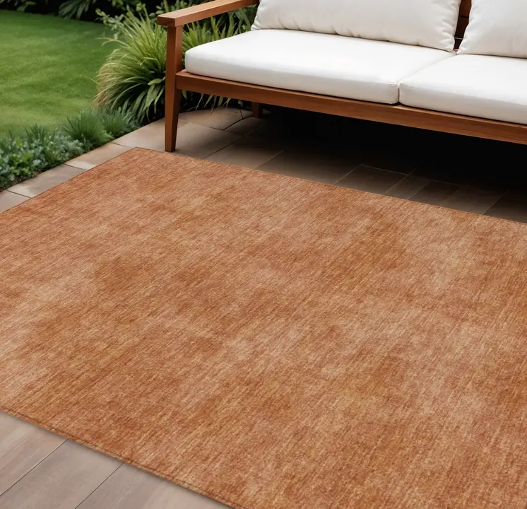 8' X 10' Brown Washable Indoor Outdoor Area Rug