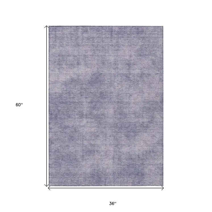 3' X 5' Purple Washable Indoor Outdoor Area Rug