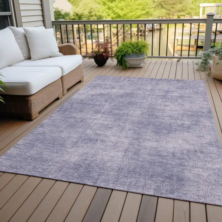 3' X 5' Purple Washable Indoor Outdoor Area Rug
