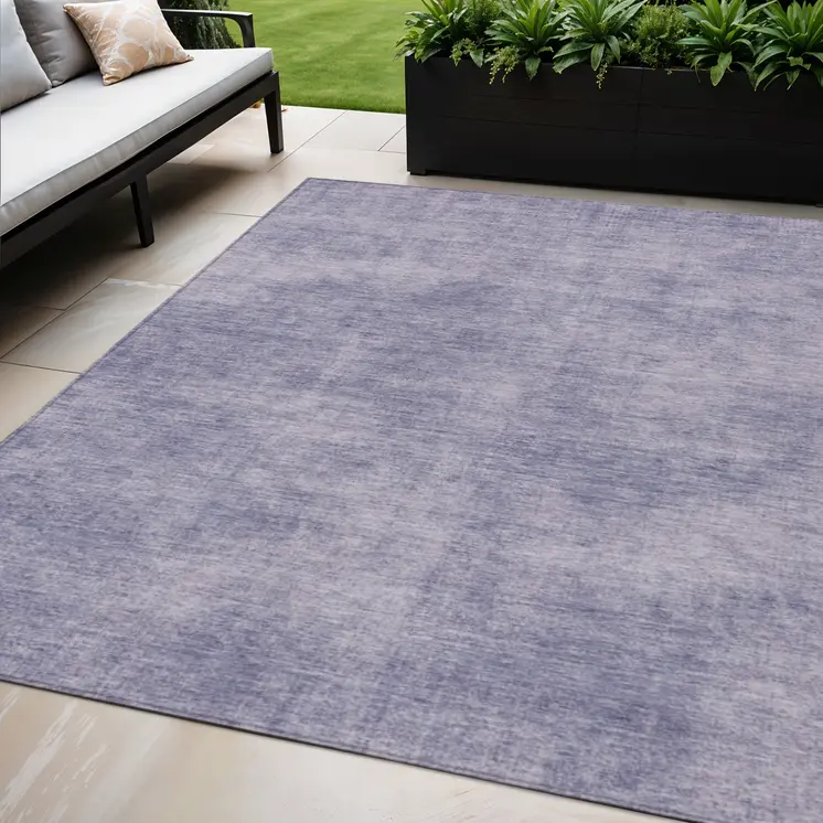 5' X 8' Purple Washable Indoor Outdoor Area Rug