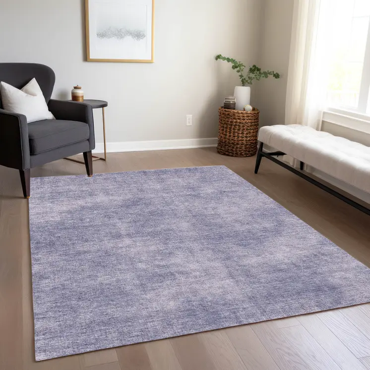 5' X 8' Purple Washable Indoor Outdoor Area Rug