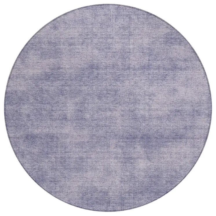 8' Purple Round Washable Indoor Outdoor Area Rug