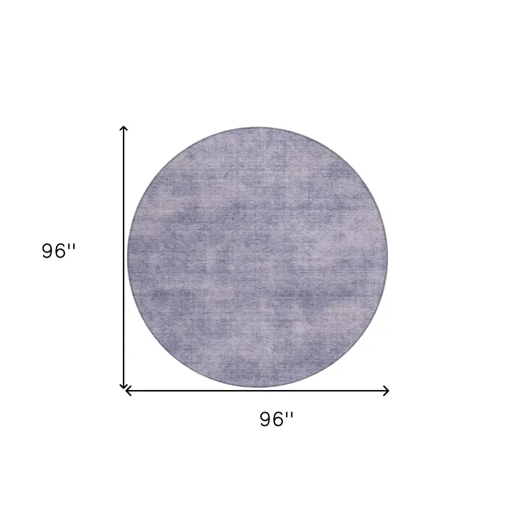 8' Purple Round Washable Indoor Outdoor Area Rug