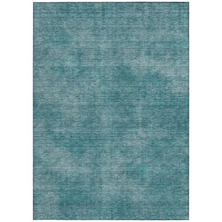 3' X 5' Teal Blue Washable Indoor Outdoor Area Rug