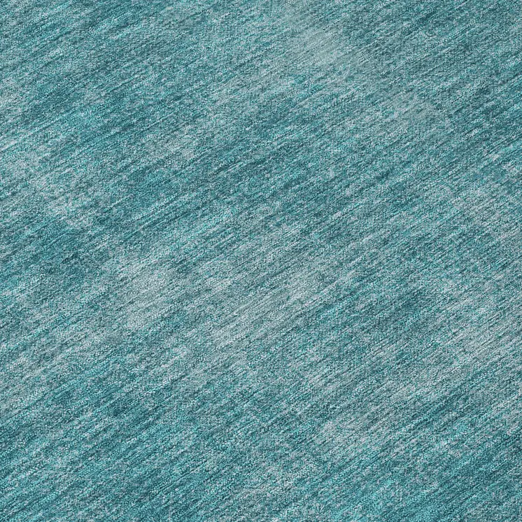 8' Teal Blue Round Washable Indoor Outdoor Area Rug