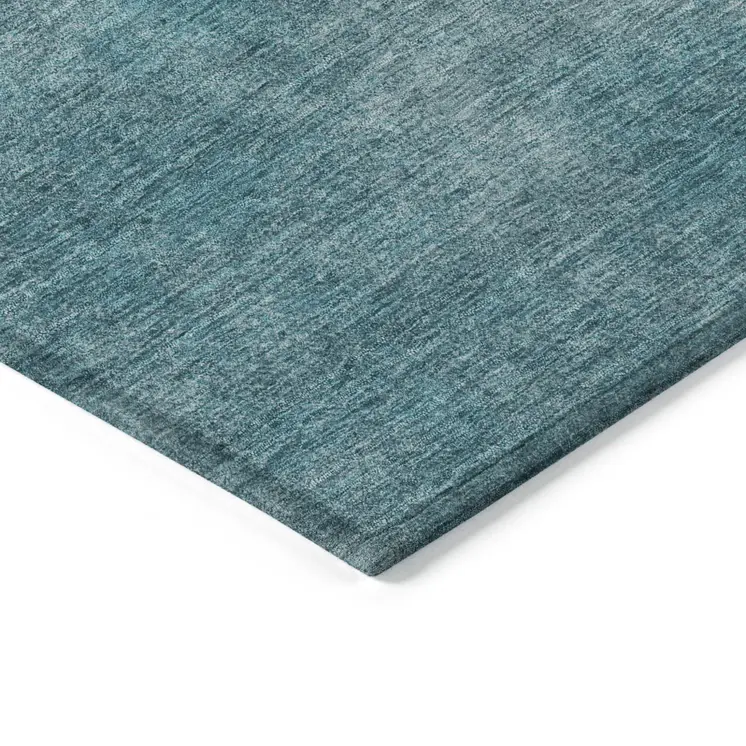 9' X 12' Teal Blue Washable Indoor Outdoor Area Rug