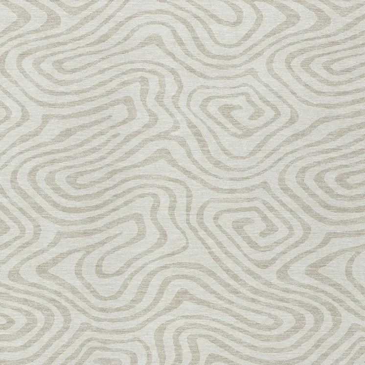 5' X 8' Ivory And Beige Abstract Washable Indoor Outdoor Area Rug