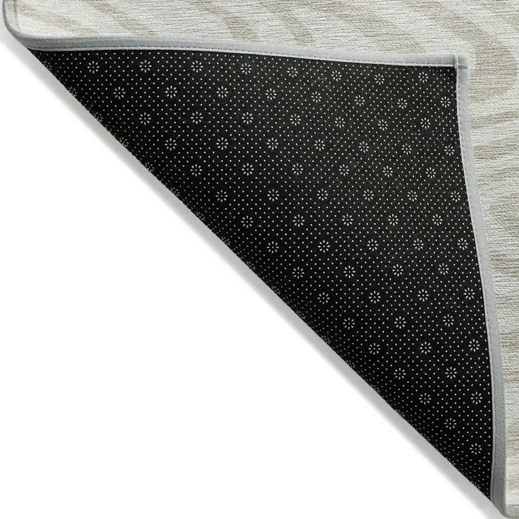 9' X 12' Ivory And Beige Abstract Washable Indoor Outdoor Area Rug