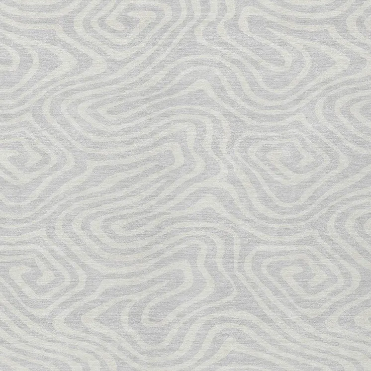 3' X 5' Silver And Gray Abstract Washable Indoor Outdoor Area Rug
