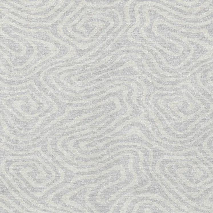 5' X 8' Silver And Gray Abstract Washable Indoor Outdoor Area Rug