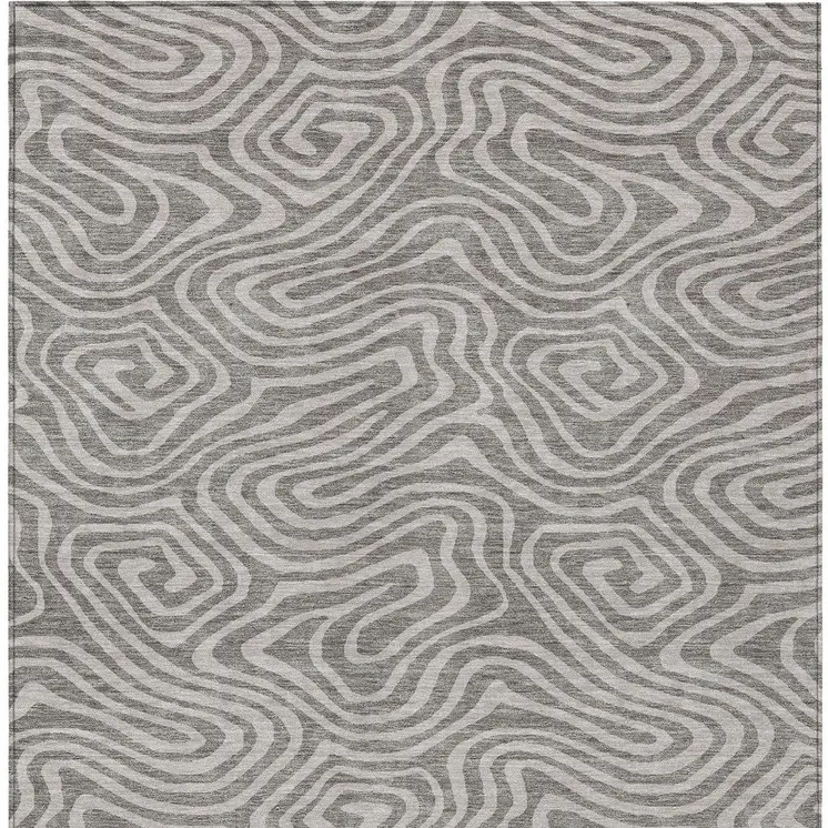 8' X 10' Taupe And Gray Abstract Washable Indoor Outdoor Area Rug