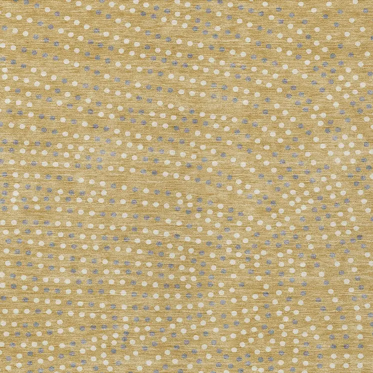 3' X 5' Gold Gray And Ivory Polka Dot Washable Indoor Outdoor Area Rug