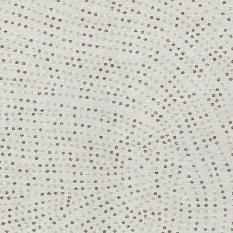 9' X 12' Ivory And Brown Polka Dot Washable Indoor Outdoor Area Rug