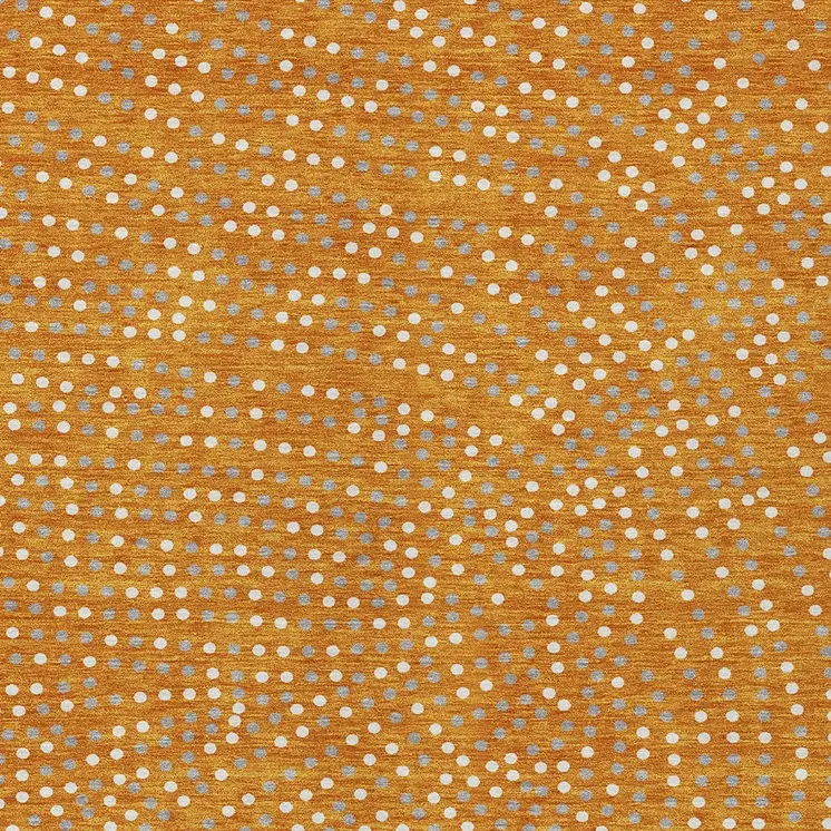 8' X 10' Orange Gray And Ivory Polka Dot Washable Indoor Outdoor Area Rug
