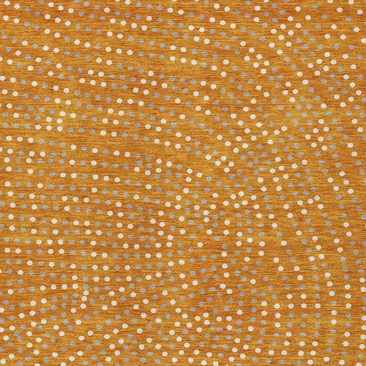 9' X 12' Orange Gray And Ivory Polka Dot Washable Indoor Outdoor Area Rug
