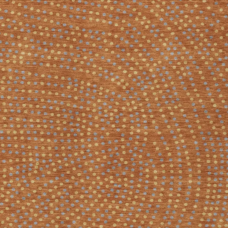 8' X 10' Brown Gray And Gold Polka Dot Washable Indoor Outdoor Area Rug