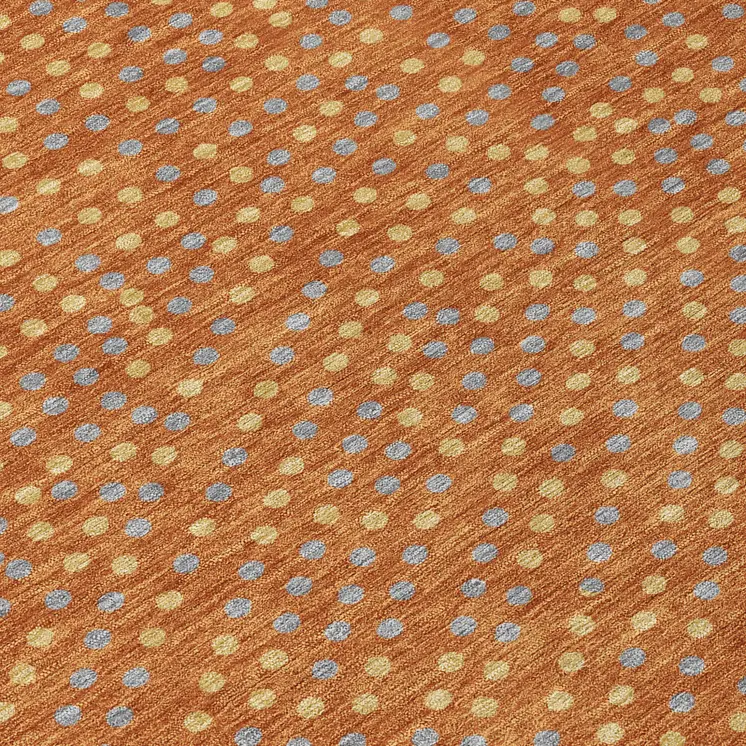 8' X 10' Brown Gray And Gold Polka Dot Washable Indoor Outdoor Area Rug