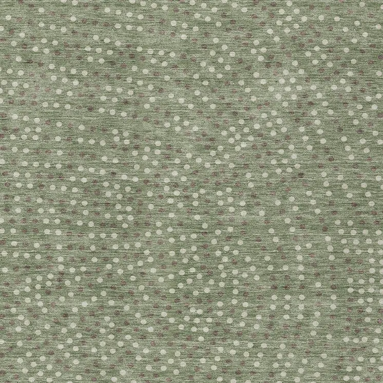 3' X 5' Sage Gray And Ivory Polka Dot Washable Indoor Outdoor Area Rug