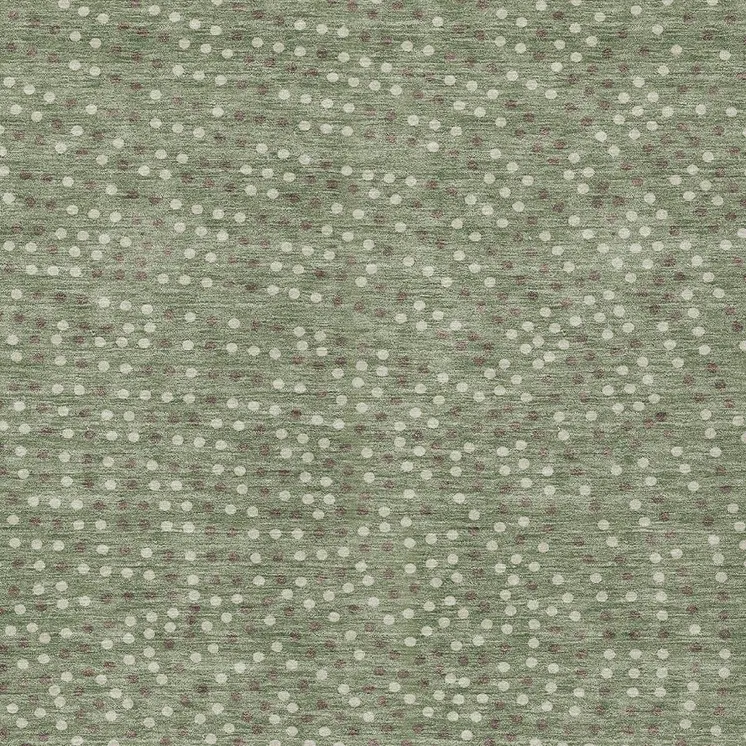 5' X 8' Sage Gray And Ivory Polka Dot Washable Indoor Outdoor Area Rug
