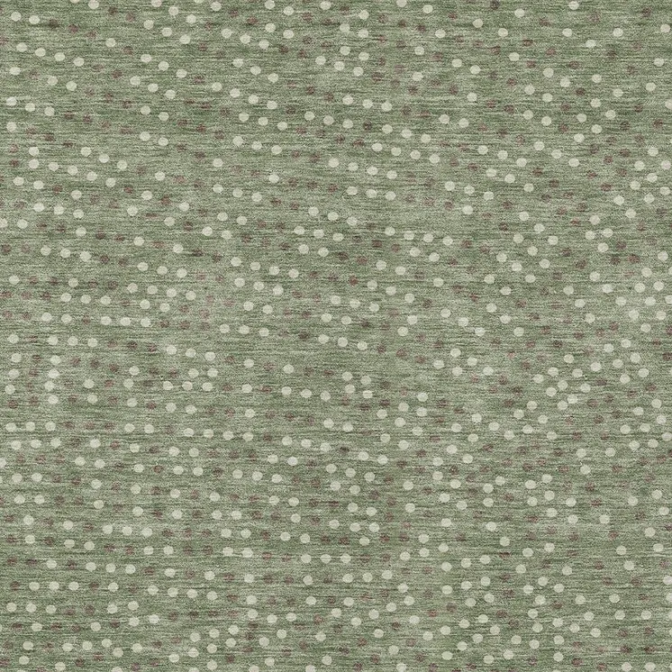 8' X 10' Sage Gray And Ivory Polka Dot Washable Indoor Outdoor Area Rug
