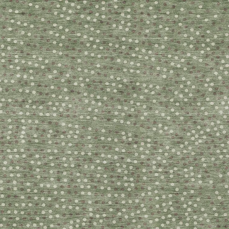 10' X 14' Sage Gray And Ivory Polka Dot Washable Indoor Outdoor Area Rug