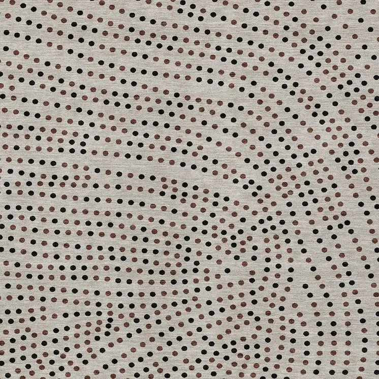5' X 8' Taupe Black And Brown Polka Dot Washable Indoor Outdoor Area Rug