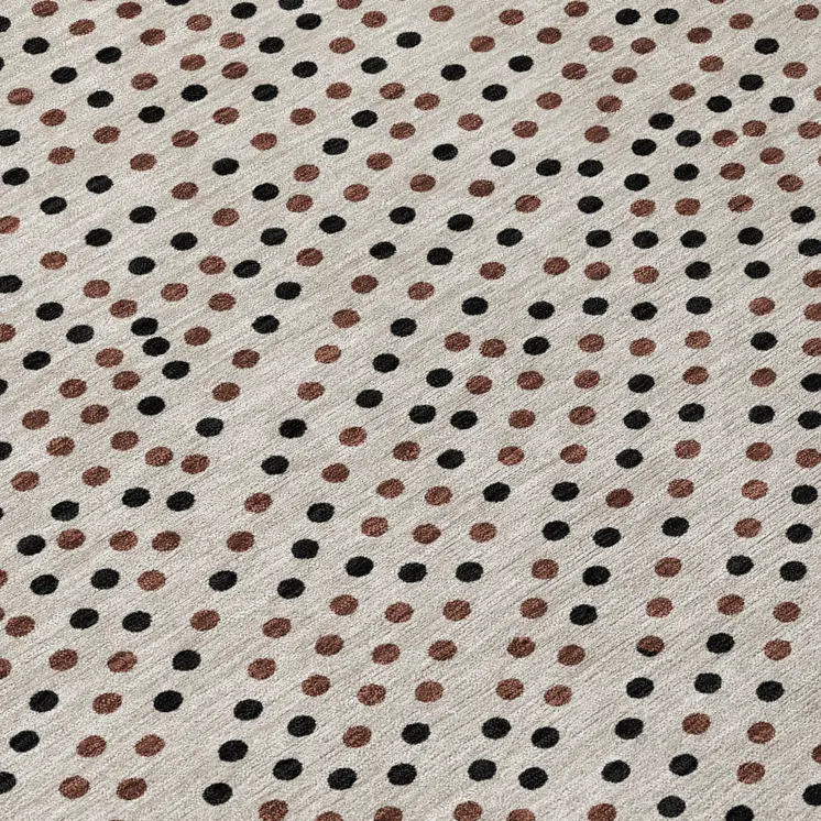 8' X 10' Taupe Black And Brown Polka Dot Washable Indoor Outdoor Area Rug