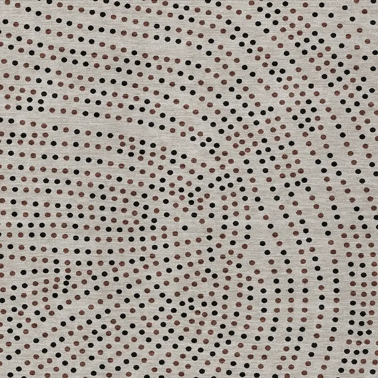 10' X 14' Taupe Black And Brown Polka Dot Washable Indoor Outdoor Area Rug