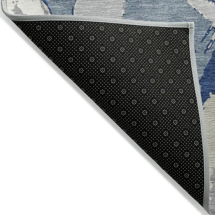 10' X 14' Gray Abstract Washable Indoor Outdoor Area Rug