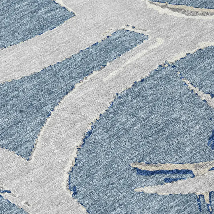 10' X 14' Gray Abstract Washable Indoor Outdoor Area Rug