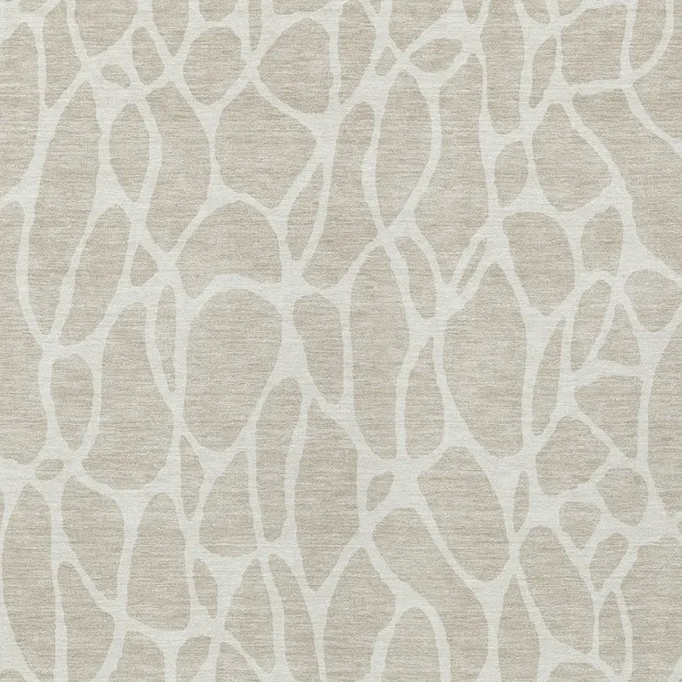 3' X 5' Beige And Ivory Geometric Washable Indoor Outdoor Area Rug