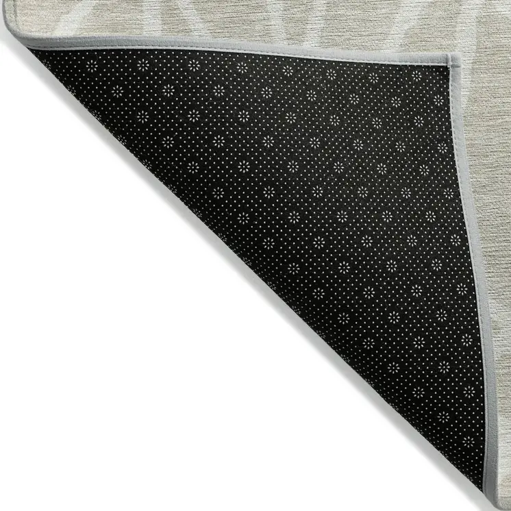 10' X 14' Beige And Ivory Geometric Washable Indoor Outdoor Area Rug