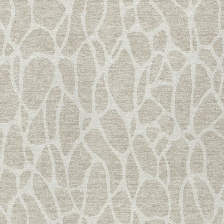 10' X 14' Beige And Ivory Geometric Washable Indoor Outdoor Area Rug