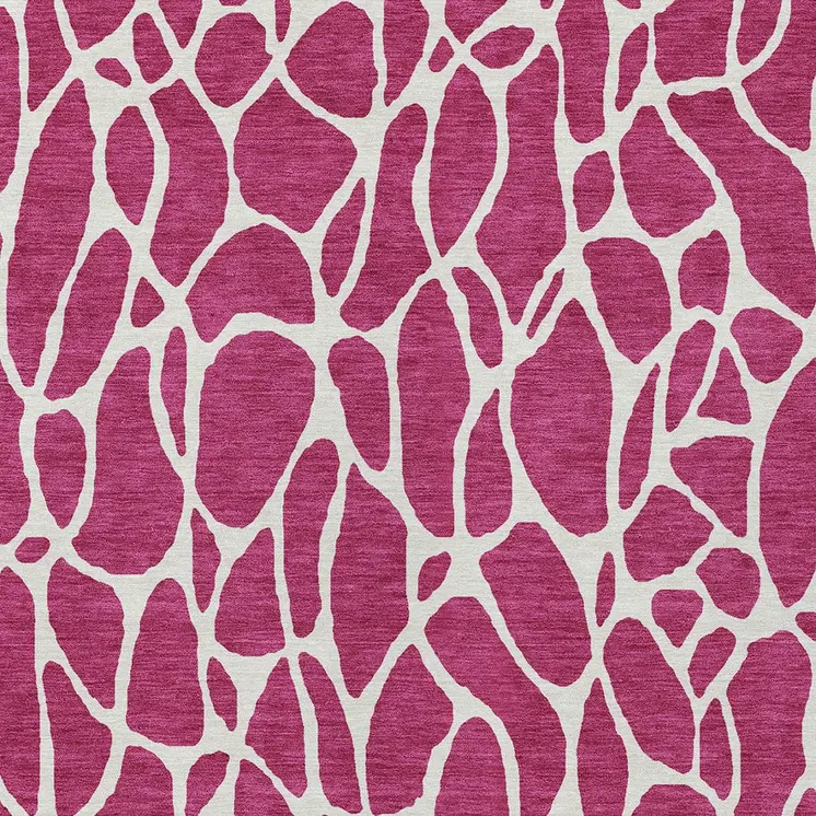5' X 8' Blush And Ivory Geometric Washable Indoor Outdoor Area Rug