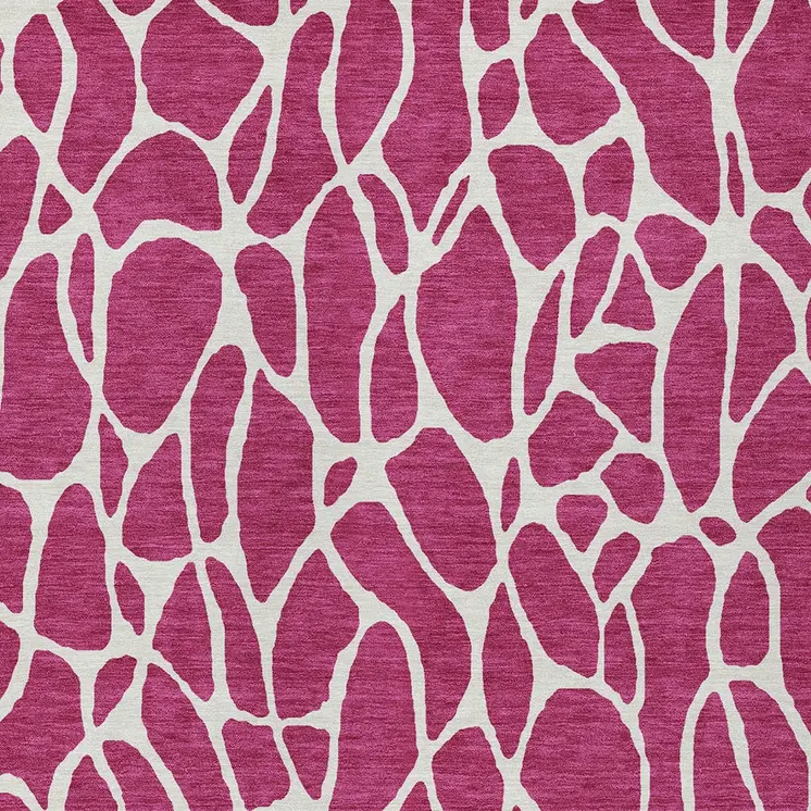 8' X 10' Blush And Ivory Geometric Washable Indoor Outdoor Area Rug