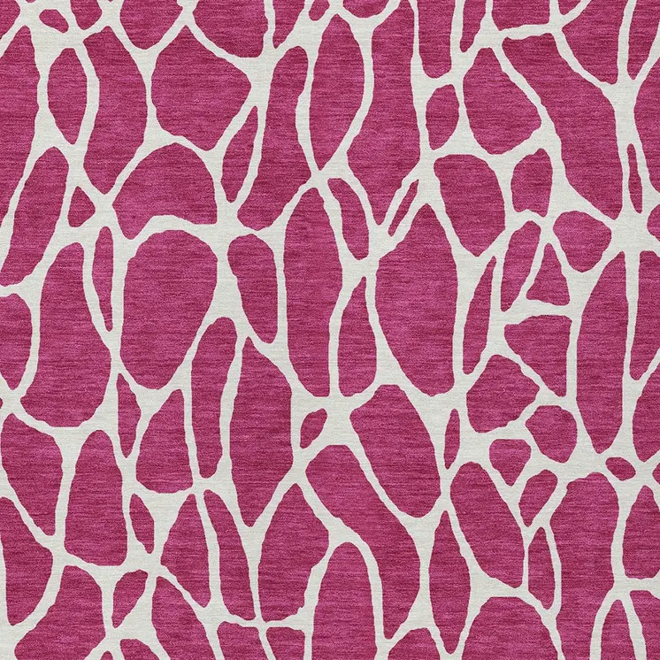 9' X 12' Blush And Ivory Geometric Washable Indoor Outdoor Area Rug