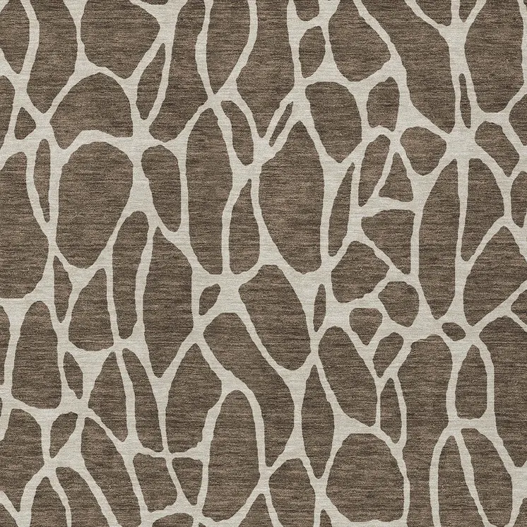 3' X 5' Brown And Beige Geometric Washable Indoor Outdoor Area Rug