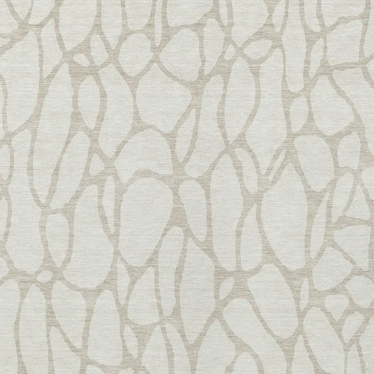 10' X 14' Ivory And Beige Geometric Washable Indoor Outdoor Area Rug