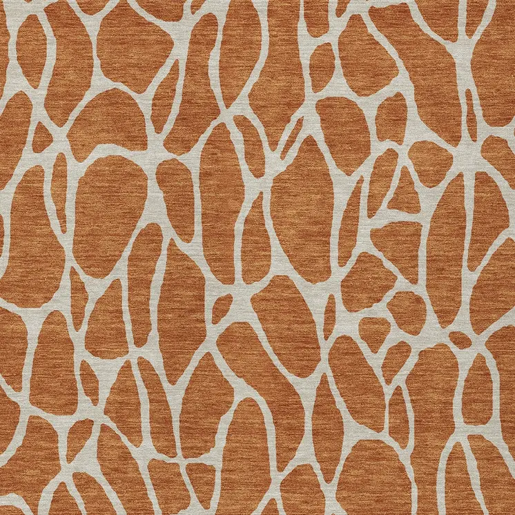 5' X 8' Brown And Beige Geometric Washable Indoor Outdoor Area Rug