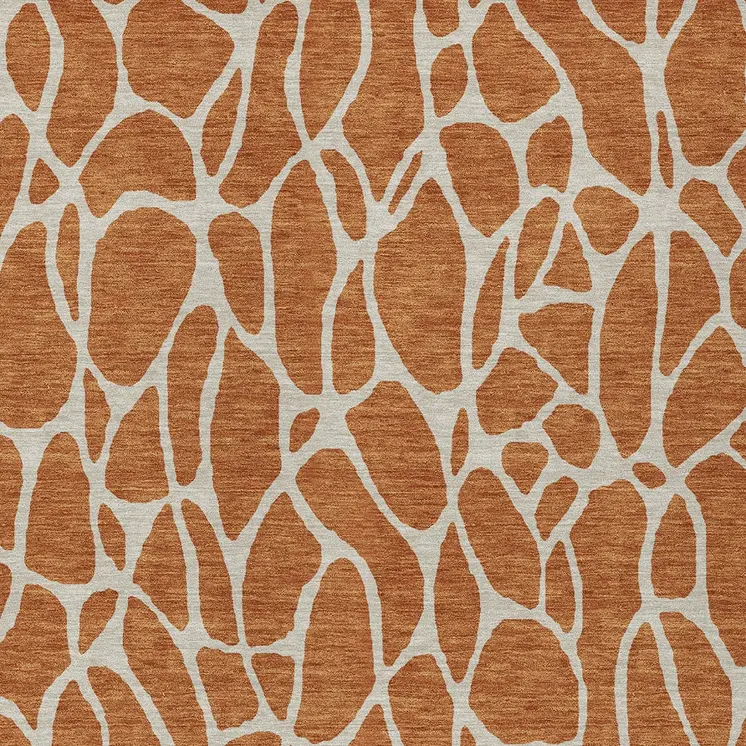 8' X 10' Brown And Beige Geometric Washable Indoor Outdoor Area Rug