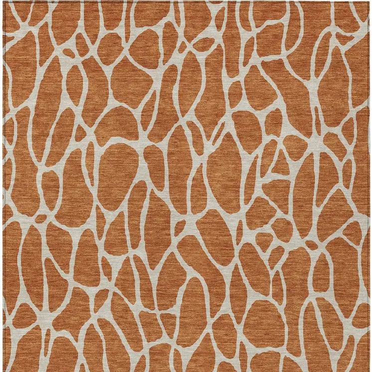 10' X 14' Brown And Beige Geometric Washable Indoor Outdoor Area Rug