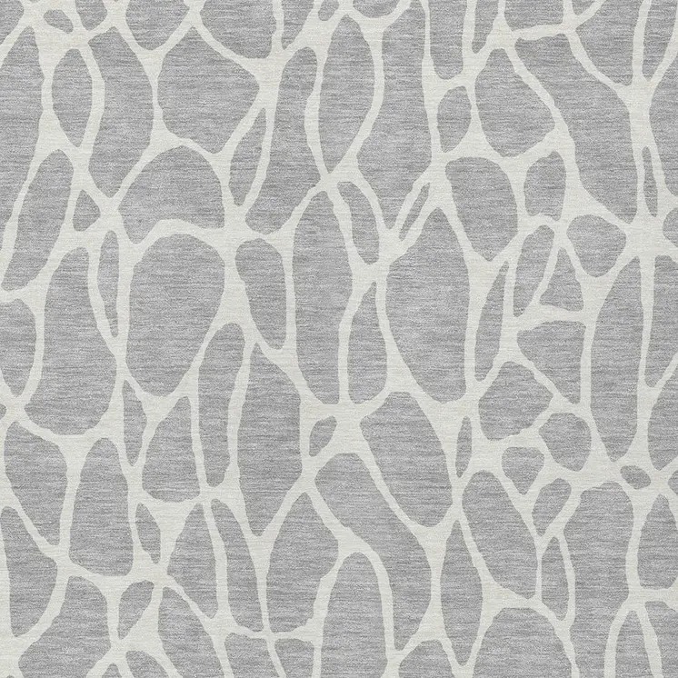 10' X 14' Silver And Ivory Geometric Washable Indoor Outdoor Area Rug
