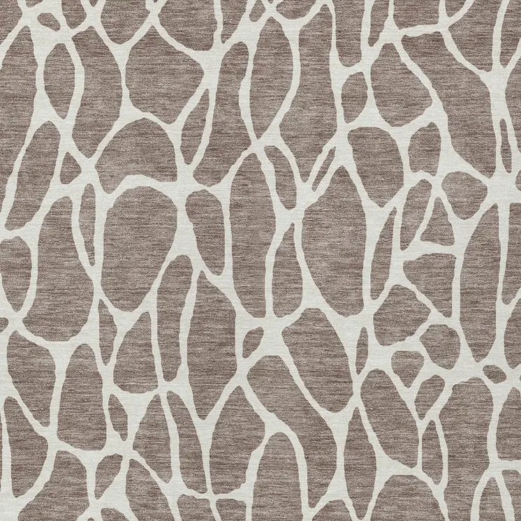 3' X 5' Taupe And Ivory Geometric Washable Indoor Outdoor Area Rug