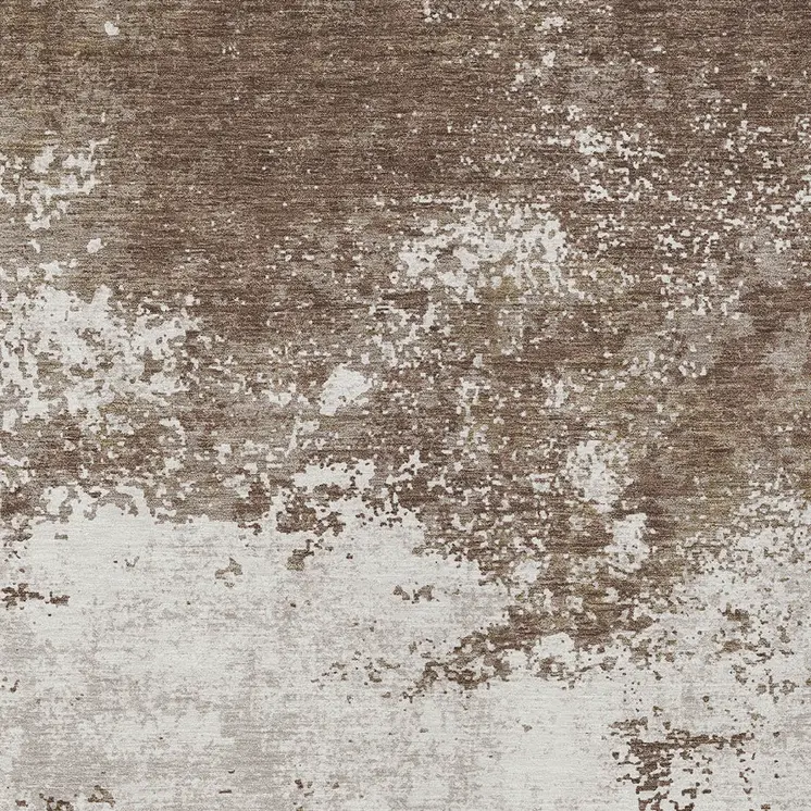 3' X 5' Brown And Beige Abstract Washable Indoor Outdoor Area Rug