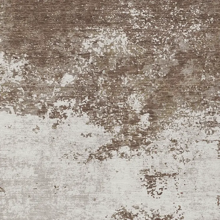 5' X 8' Brown And Beige Abstract Washable Indoor Outdoor Area Rug