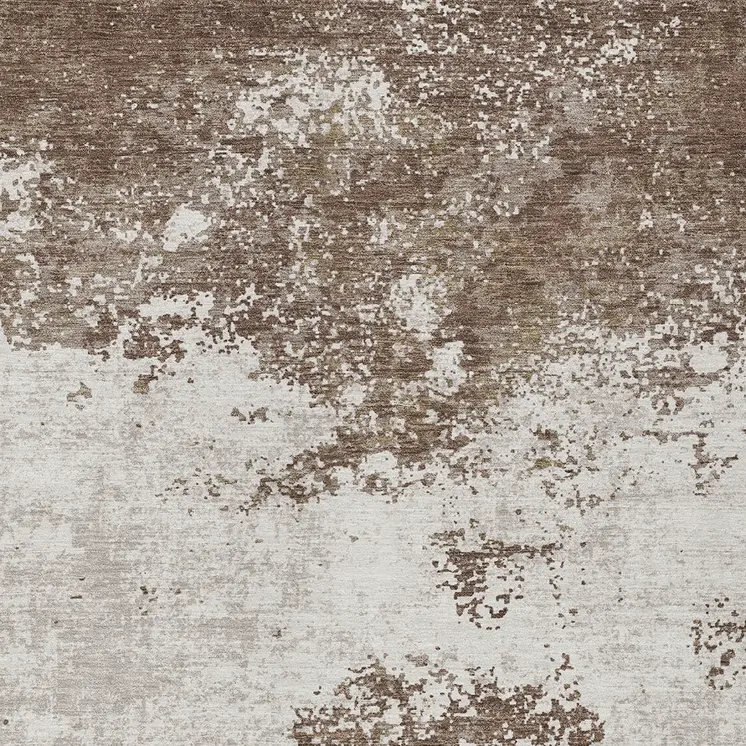 10' X 14' Brown And Beige Abstract Washable Indoor Outdoor Area Rug