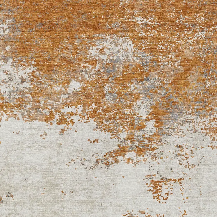 5' X 8' Copper Gray And Beige Abstract Washable Indoor Outdoor Area Rug