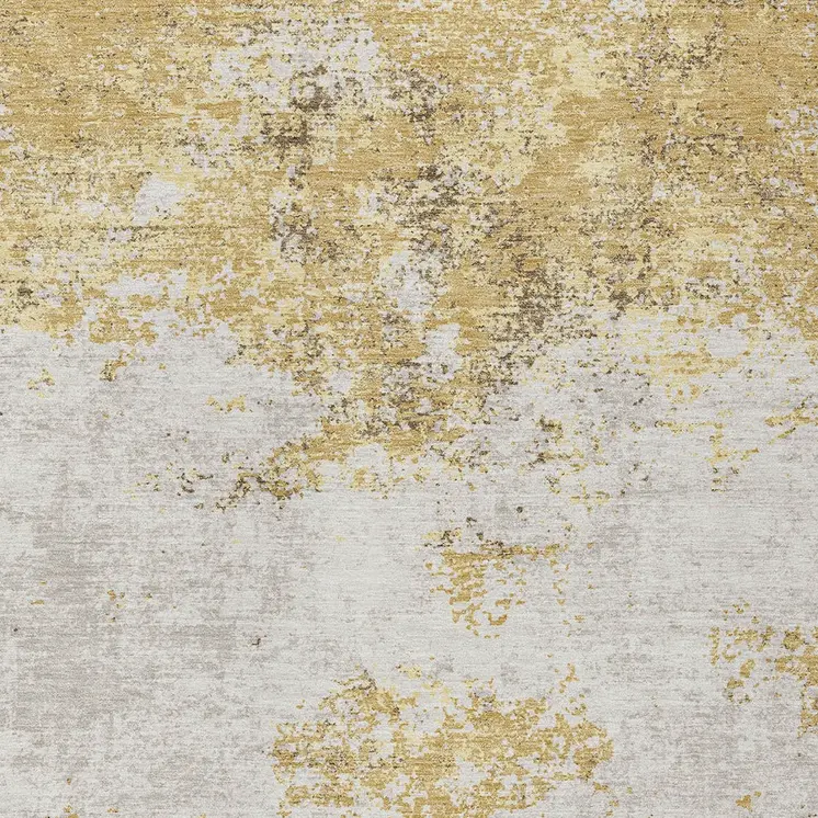 3' X 5' Gold Brown And Beige Abstract Washable Indoor Outdoor Area Rug